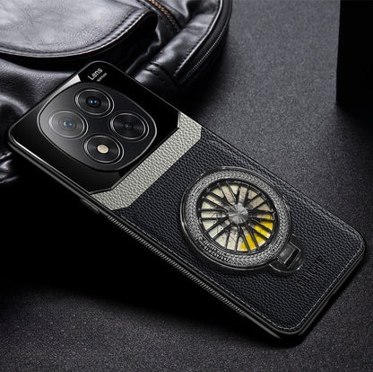 Redmi Note 14 Pro+ Black Leather Lens Wheel Case