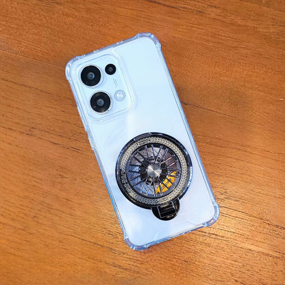 Oppo Reno13 5G 100% Original Transparent Four Corner Stress Buster Wheel Case