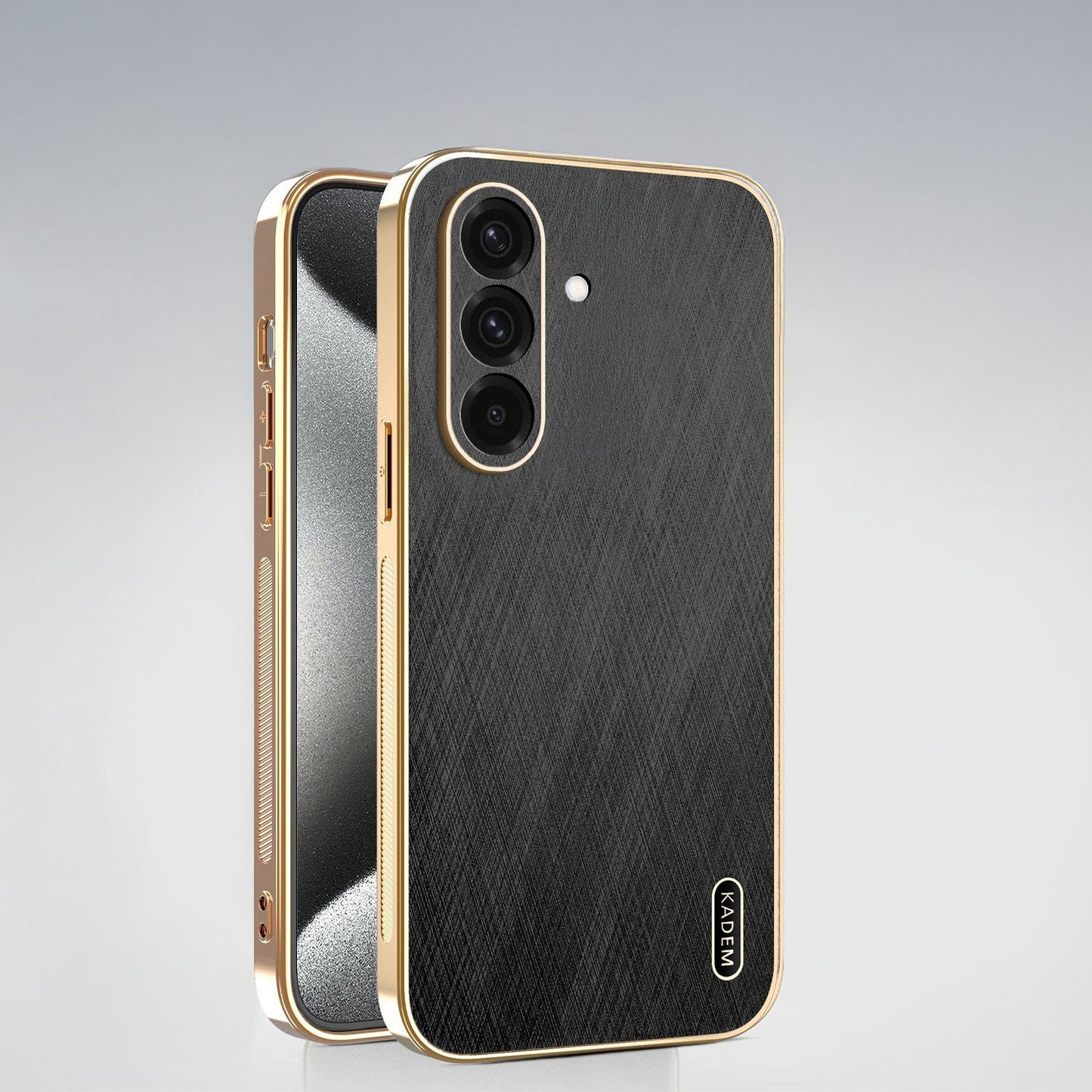 Samsung Galaxy A36 5G Premium Electroplated Frame Gold Thread Pattern Soft Case