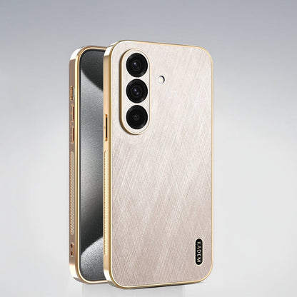 Samsung Galaxy A36 5G Premium Electroplated Frame Gold Thread Pattern Soft Case