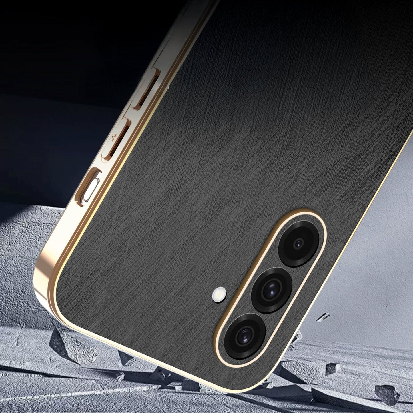 Samsung Galaxy A36 5G Premium Electroplated Frame Gold Thread Pattern Soft Case