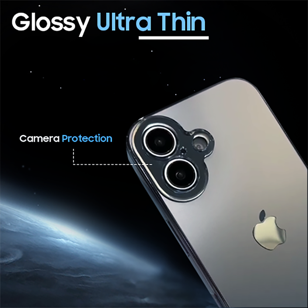 iPhone 16/16 Plus Glossy Ultra Thin Electroplated Camera Lens Protection iPhone Case