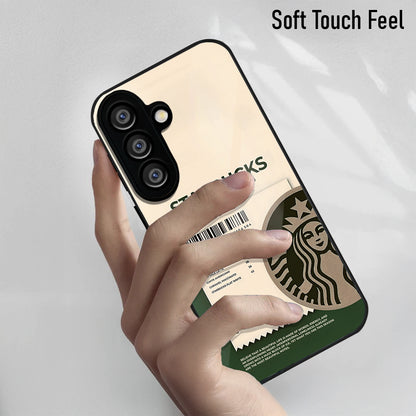 Samsung Galaxy A36 5G Premium Acrylic Shockproof Glass Back Case (Starbucks)