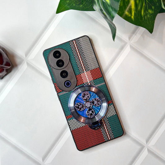 Vivo V40 Pro 5G Luxury Grid Pattern Fidget Rotating Case
