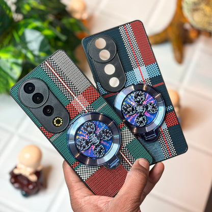 Vivo V40 Pro 5G Luxury Grid Pattern Fidget Rotating Case