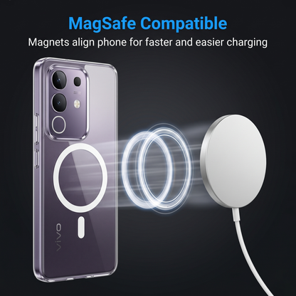 Vivo T4x 5G Clear Anti-Yellow MagSafe Protective Case