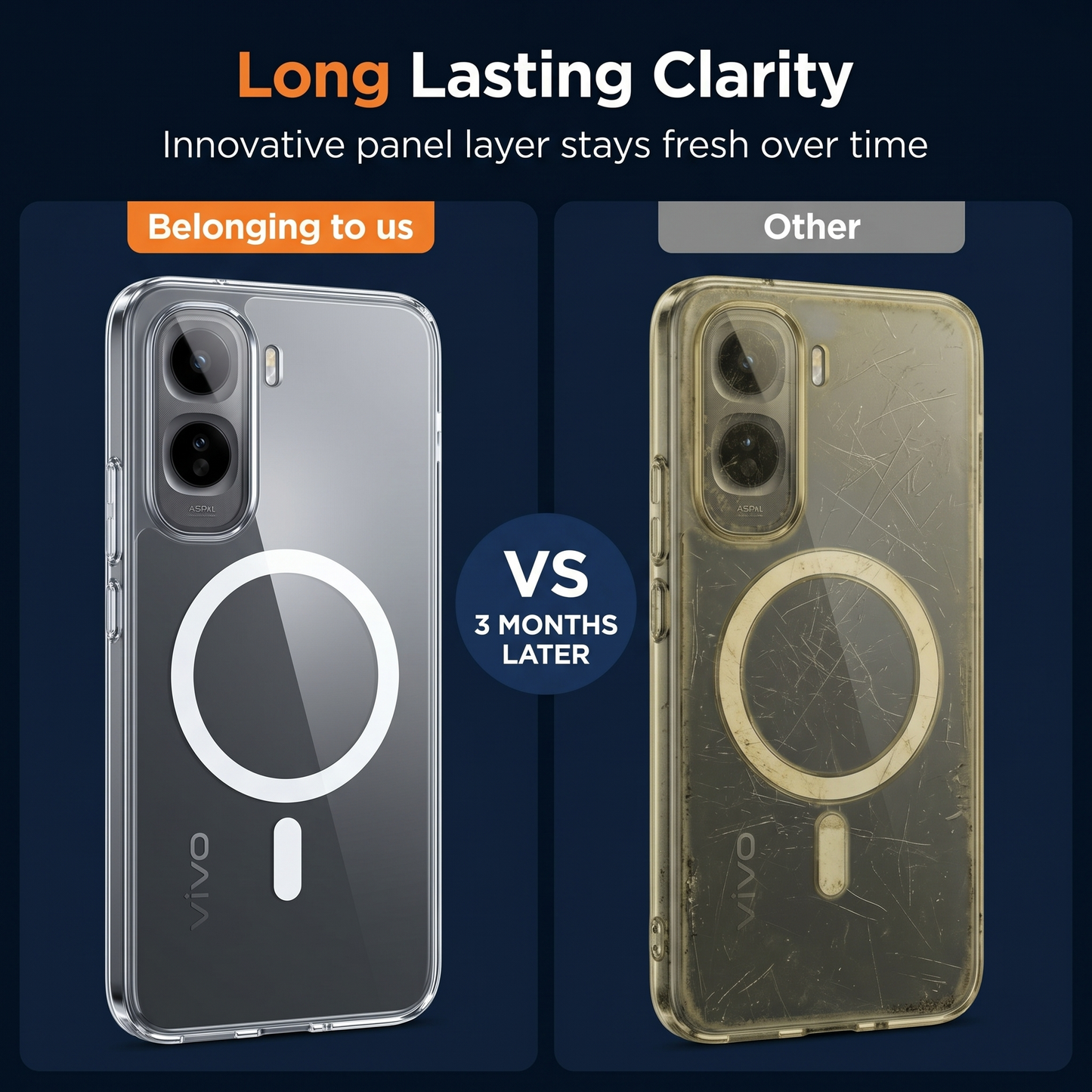 Vivo T5 Pro 5G Clear Anti-Yellow MagSafe Protective Case