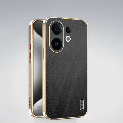Vivo V60 5G Premium Electroplated Frame Gold Thread Pattern Soft Case