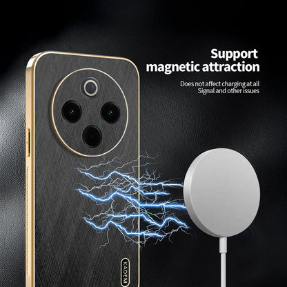 Vivo T4 5G Premium Electroplated Frame Gold Thread Pattern Soft Case