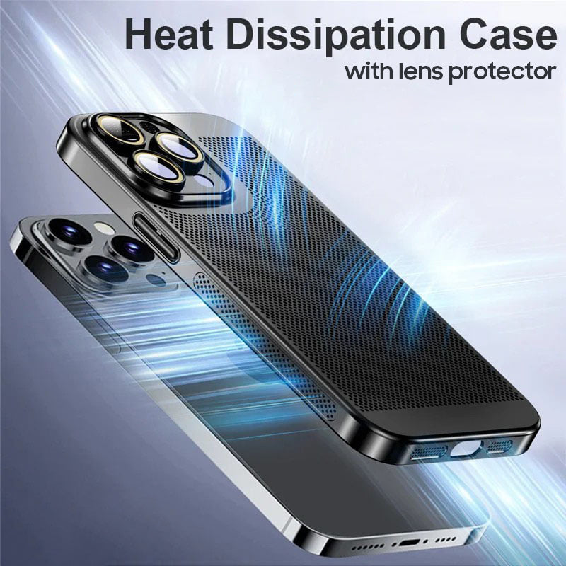 iPhone 14/15/16 Pro New Mesh Red Electroplated Precision Heat Dissipation iPhone Case