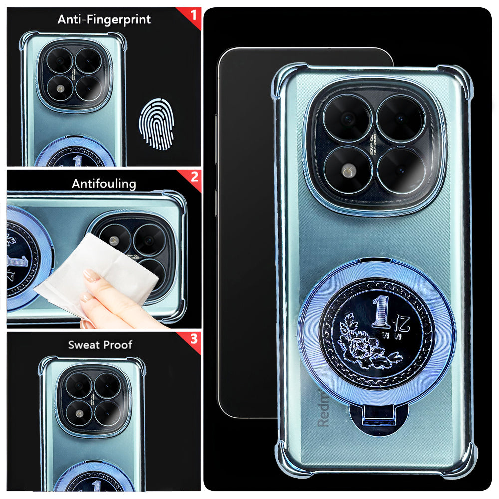 Redmi Note 14 Pro+ 5G Transparent 1 Billion Edition Rotating Cluster Phone Case
