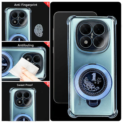 Redmi Note 14 Pro+ 5G Transparent 1 Billion Edition Rotating Cluster Phone Case