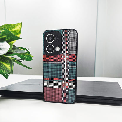 Oppo Reno13 5G Luxury Grid Pattern Glass Back Shockproof Case