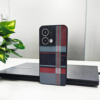 Oppo Reno13 5G Luxury Grid Pattern Glass Back Shockproof Case