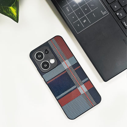 Oppo Reno13 5G Luxury Grid Pattern Glass Back Shockproof Case