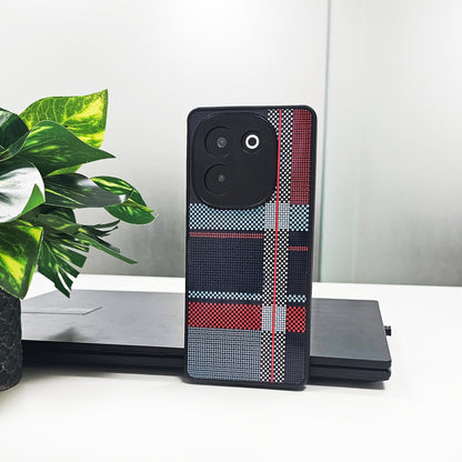 Vivo T3 Pro 5G Luxury Grid Pattern Glass Back Shockproof Case