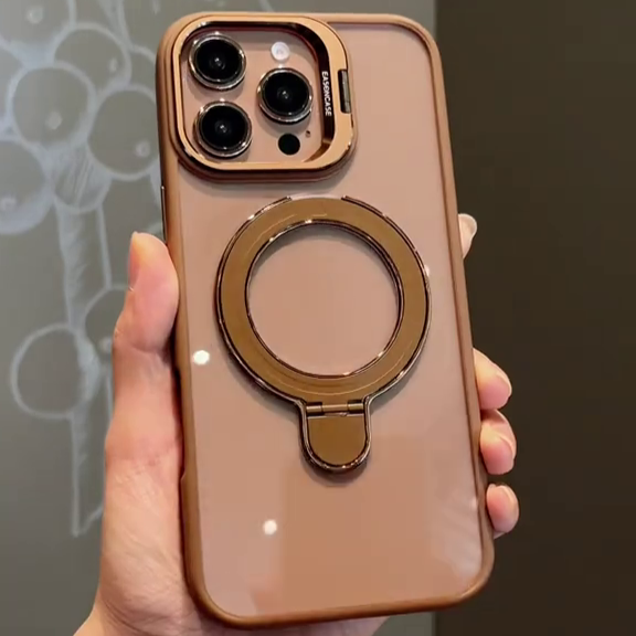 iPhone 16 Pro Golden Circle Magnetic With Camera Lens Rings iPhone Case